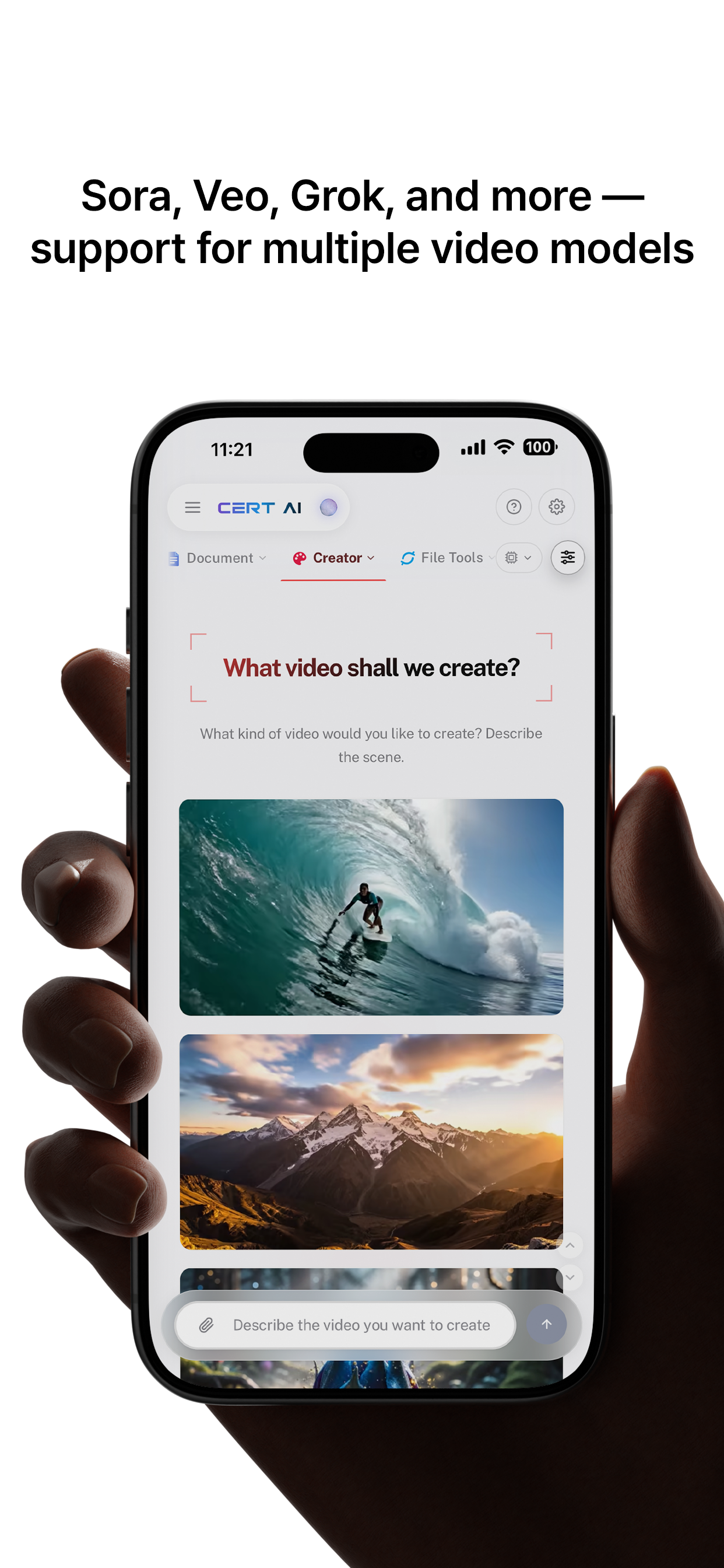 Cert AI video generation
